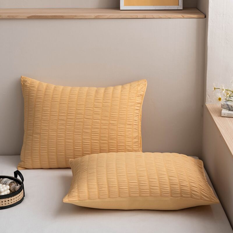 

1pair Solid Color Pillowcase Without Filler, Yellow