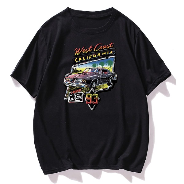

Men Letter Graphic Short Sleeve Tee, Black