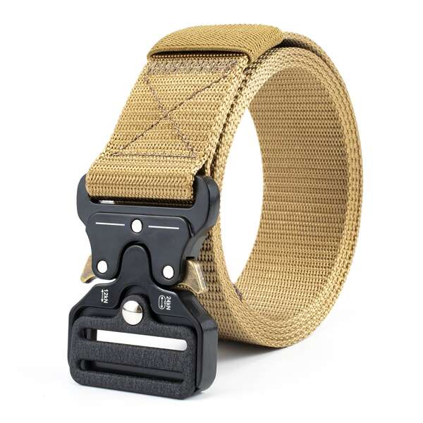 

Men Geo Buckle Tape Belt, Khaki