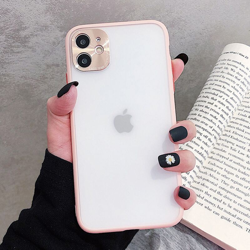 

Contrast Frame Transparent iPhone Case, Pink clear