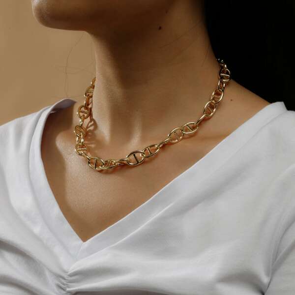 

Metal Chain Necklace, Gold