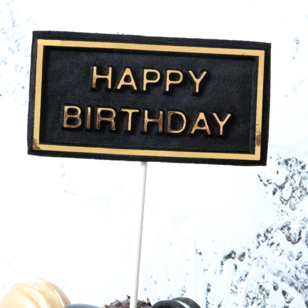 

1pc Birthday Cake Topper, Black