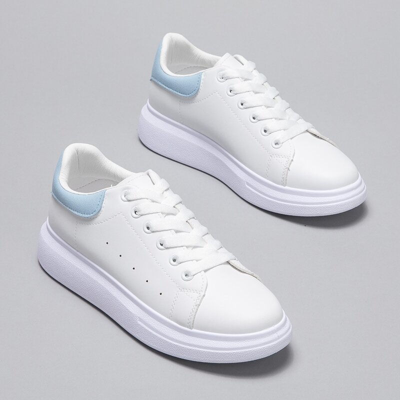 

Lace-up Front Low Top Skate Shoes, White