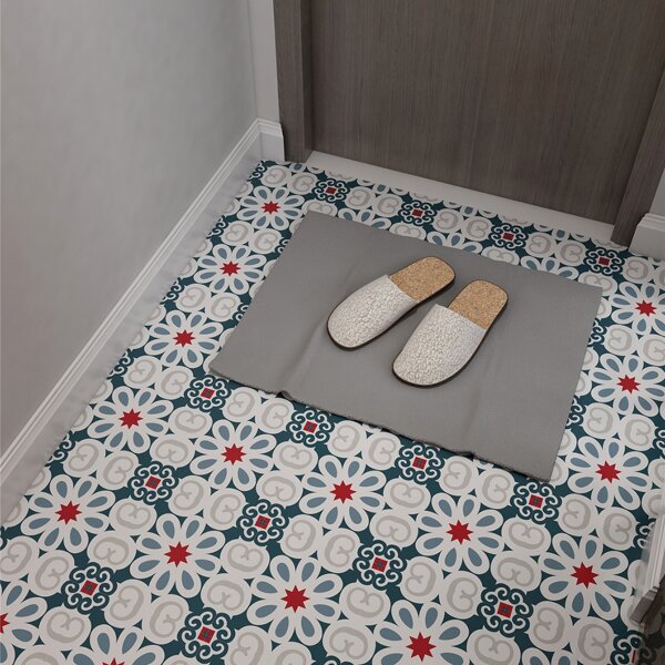 

10pcs Vintage Pattern Tile Sticker, Multicolor
