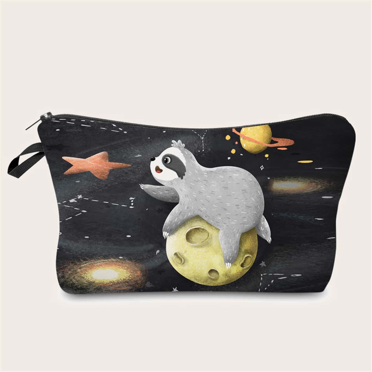 

Sloth & Planet Print Makeup Bag, Multicolor