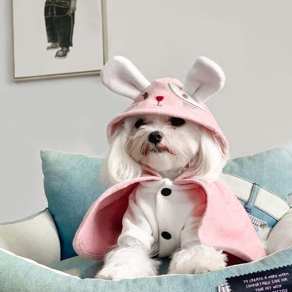 

3D Ear Design Dog Cloak, Pink