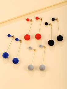 4 pares pendientes con bola redonda - Multicolor - Ver 1