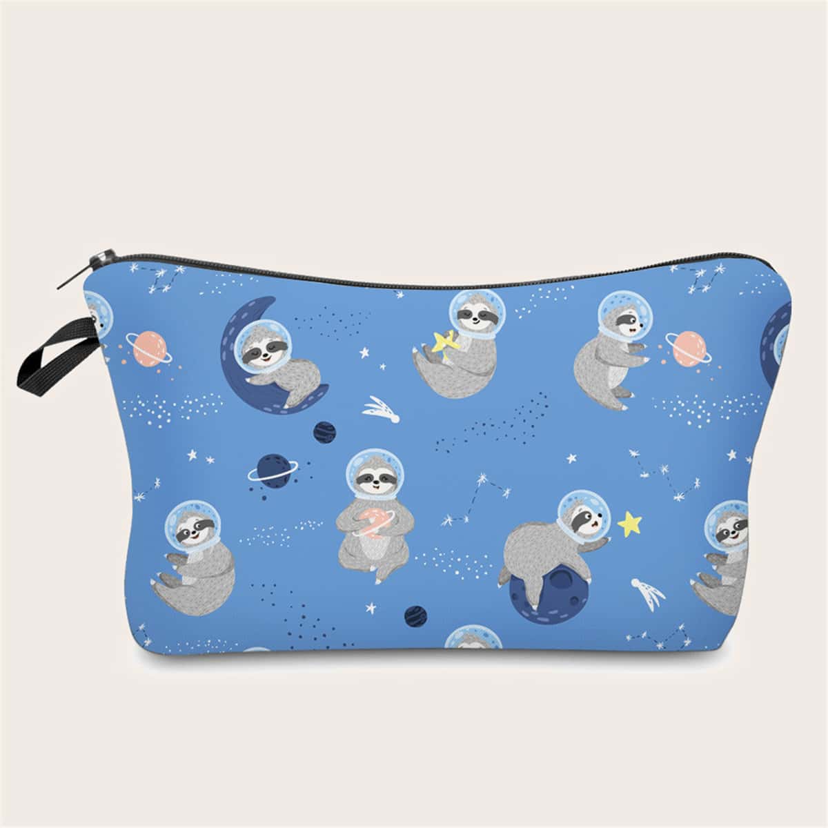 

Sloth & Planet Print Makeup Bag, Multicolor