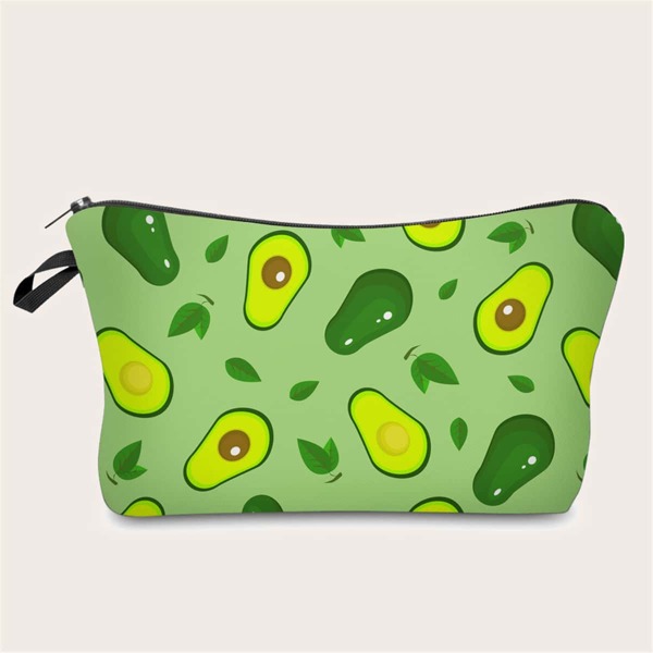 

Avocado Print Makeup Bag, Green