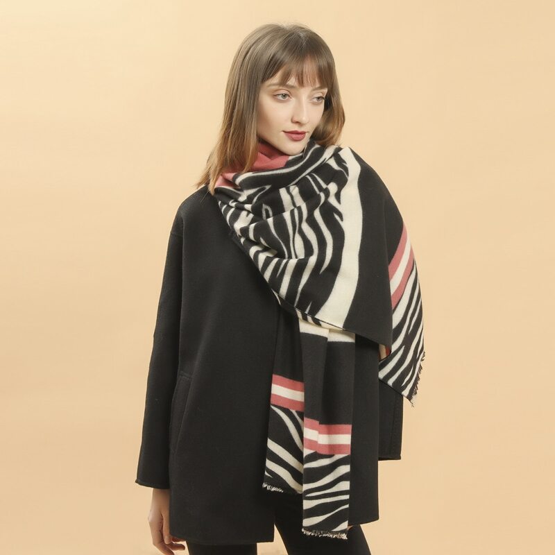 

Zebra Striped Pattern Scarf, Multicolor