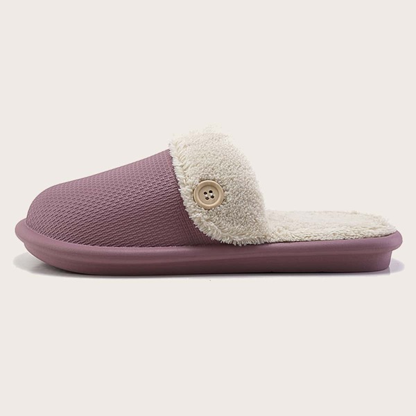 

Button Decor Slippers, Purple