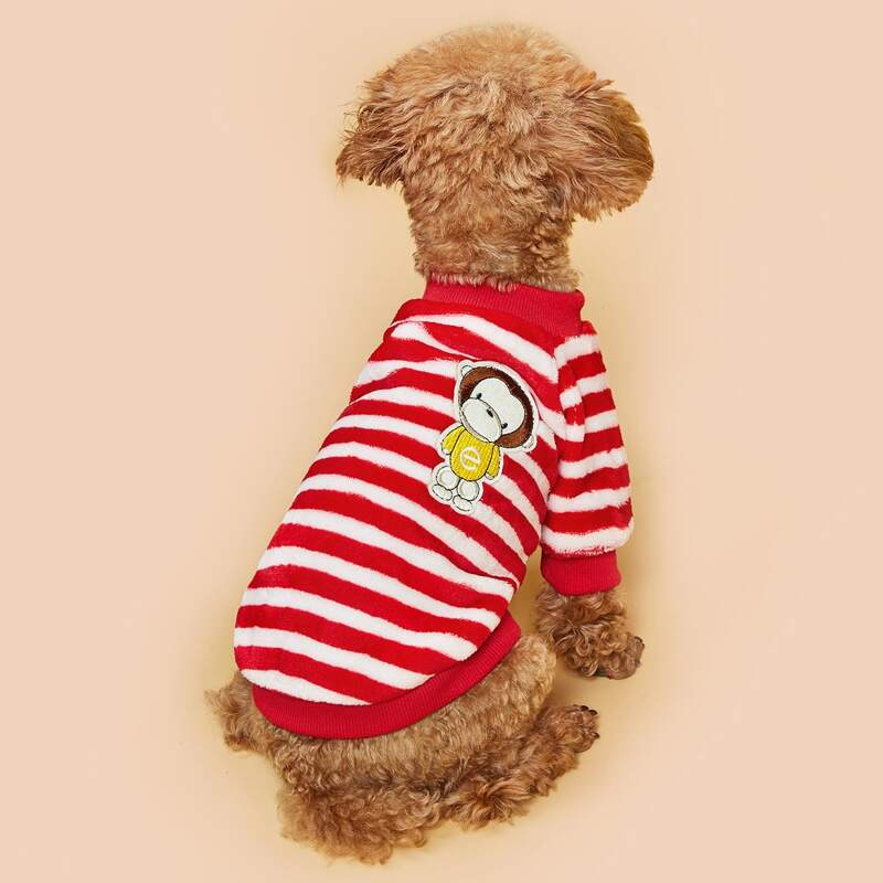 

Striped Dog Sweatshirt, Red