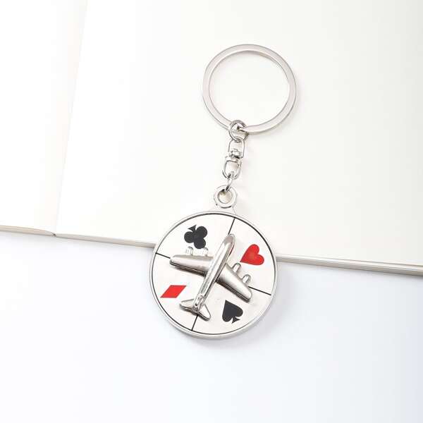 

Airplane Charm Keychain, Multicolor