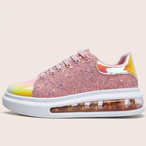 

Glitter Detail Air Cushion Skate Shoes, Pink