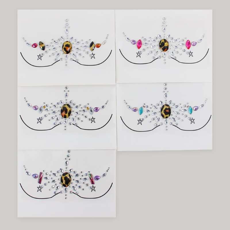 

1sheet Random Color Rhinestone Tattoo Sticker, Multicolor