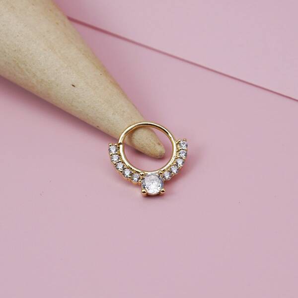 

Rhinestone Nose Ring, Gold