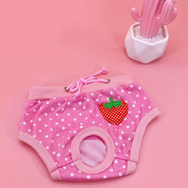 

Polka Dot Dog Sanitary Pant, Pink