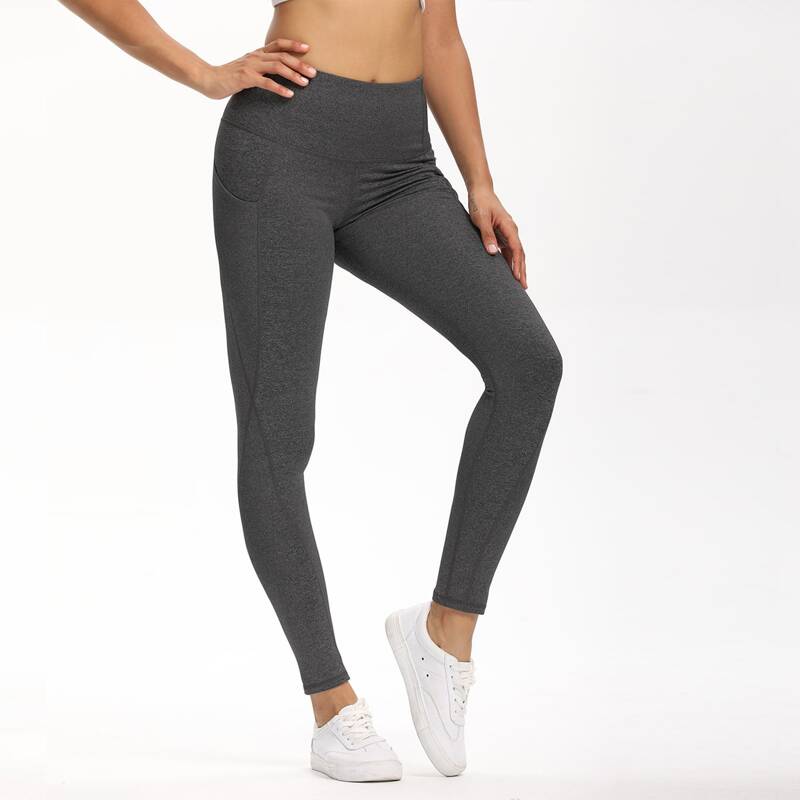 

Wide Waistband Pocket Side Sports Leggings, Dark grey