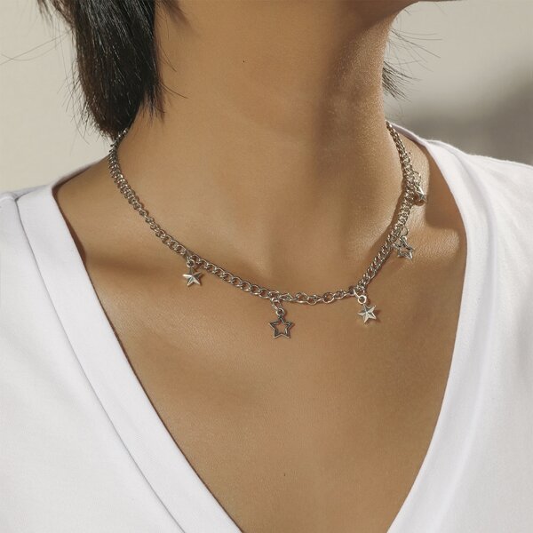 

Star Decor Choker, Silver