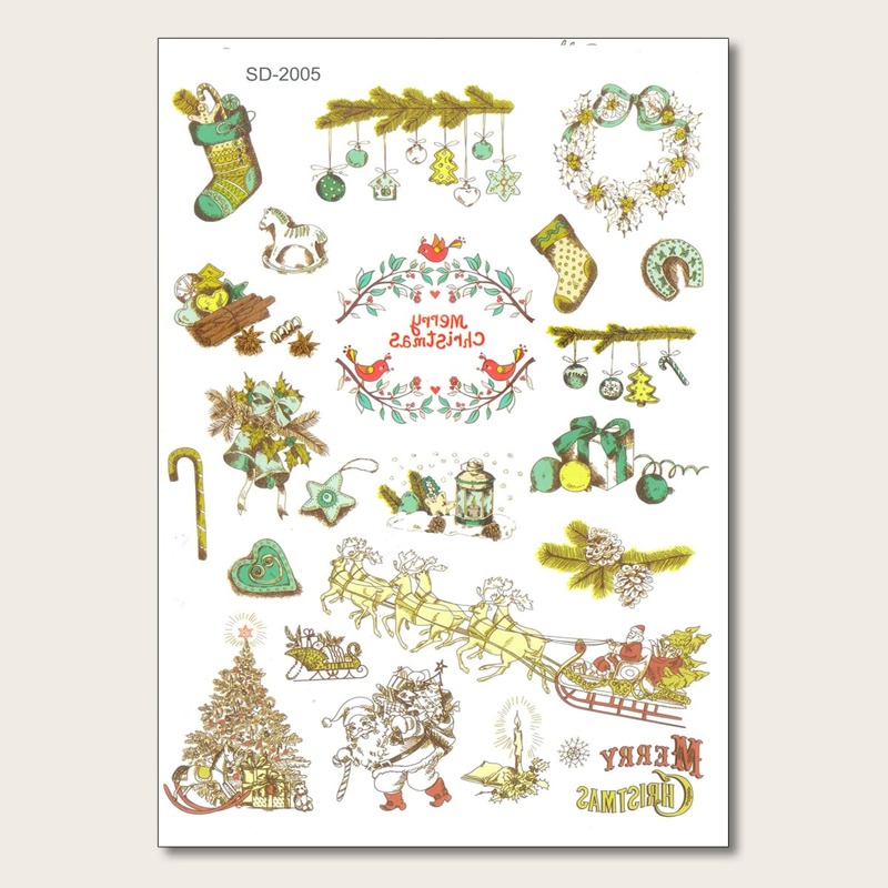 

1sheet Christmas Pattern Tattoo Sticker, Multicolor