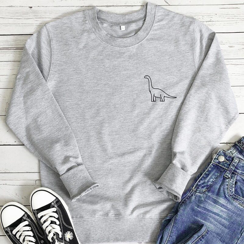 

Dinosaur Graphic Sweatshirt, Light grey