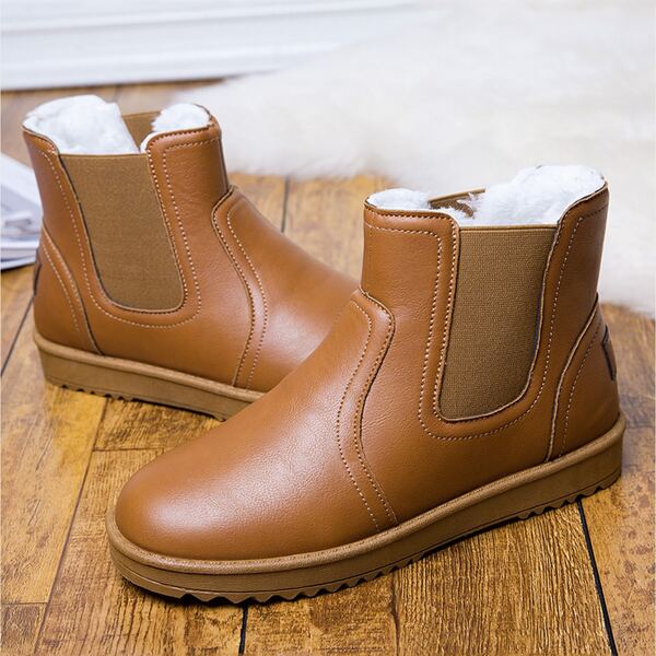 

Men Faux Fur Lined Ankle Boots, Brown