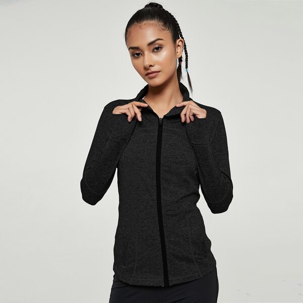 

Zip Up Pocket Side Mesh Insert Sports Jacket, Dark grey