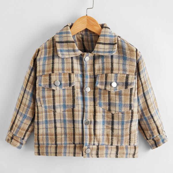 

Toddler Boys Plaid Button Through Overcoat, Multicolor