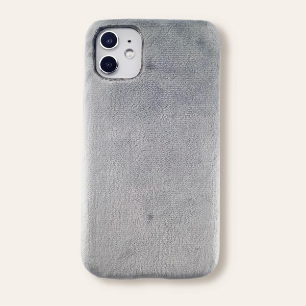 

Solid Fuzzy iPhone Case, Grey
