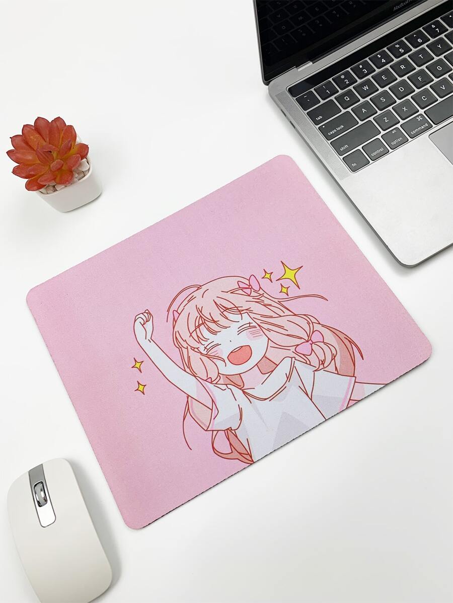 1 miếng lót chuột in đồ họa - Hồng - Xem 1