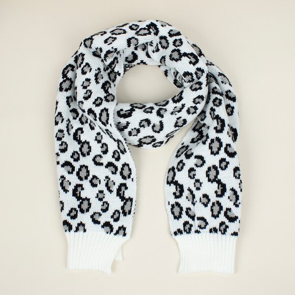 

1pc Leopard Scarf, Black and white