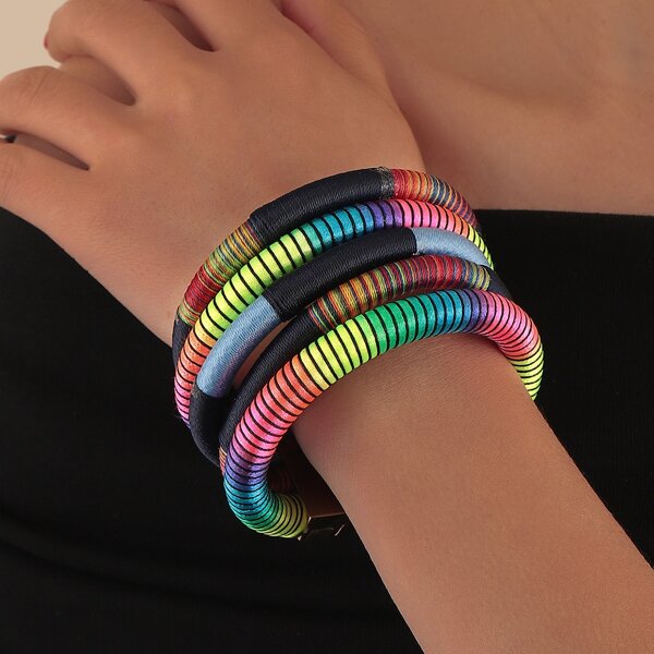 

Colorblock Layered Bracelet, Multicolor
