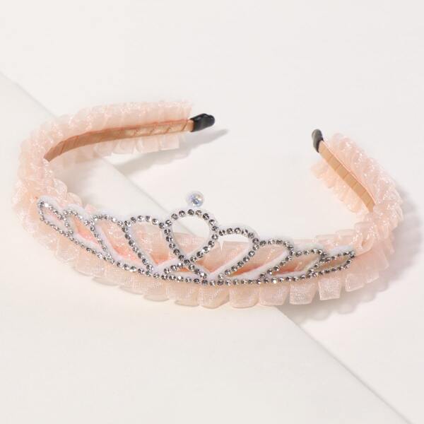 

Toddler Girls Rhinestone Crown Decor Hair Hoop, Pink