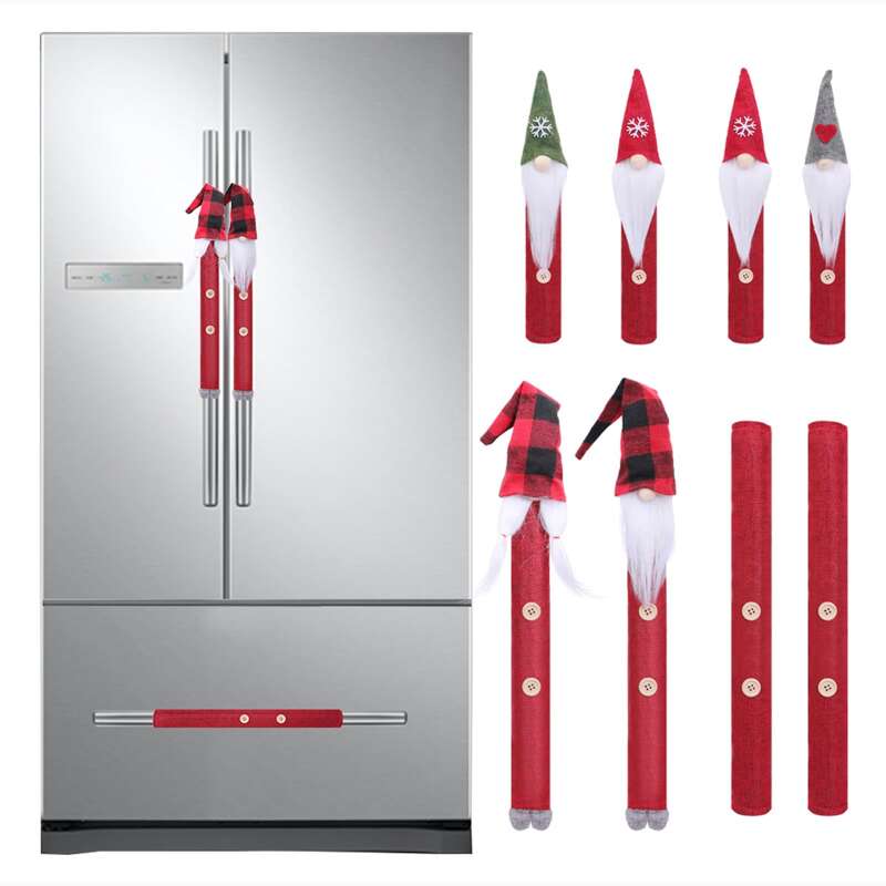 

8pcs Christmas Refrigerator Handle Cover, Multicolor