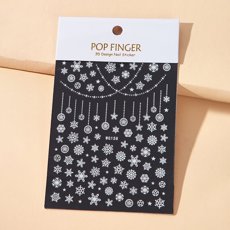 

1sheet Christmas Snowflake Pattern Nail Art Sticker, White