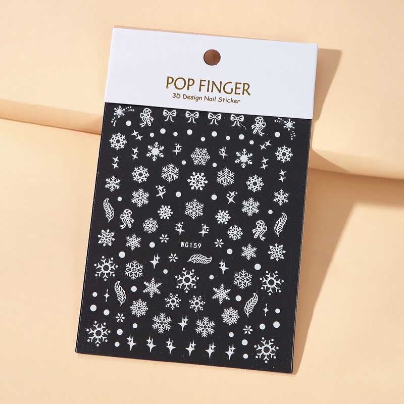 

1sheet Christmas Snowflake Pattern Nail Art Sticker, White
