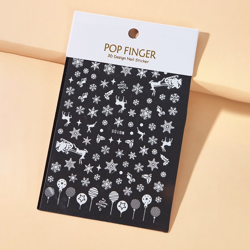 

1sheet Christmas Snowflake Pattern Nail Art Sticker, White