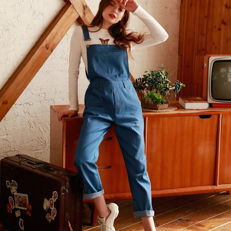 

Solid Pocket Overall, Blue