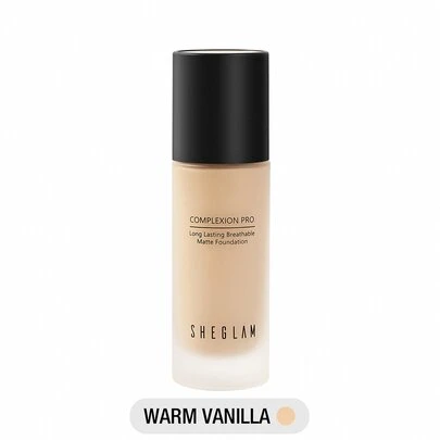 SHEGLAM كريم أساس غير لامع يدوم طويلاً وقابل للتنفس من Complexion Pro-كريم أساس غير لامع مقاوم للتعرق والتحكم في الزيوت وتغطية كاملة وخالي من المسام ومخفي ومقاوم للماء وخالي من العيوب ولا يتلاشى وخفيف الوزن وكريم أساس سائل من علامة تجارية جمال مكياج ميكب مستحضرات تجميل للنساء الفتيات مثالي لفصل الصيف الربيع مثالي ل- Y2K أزياء أنيقة عيد الأم هدية حفلة جاهز أفضل لون