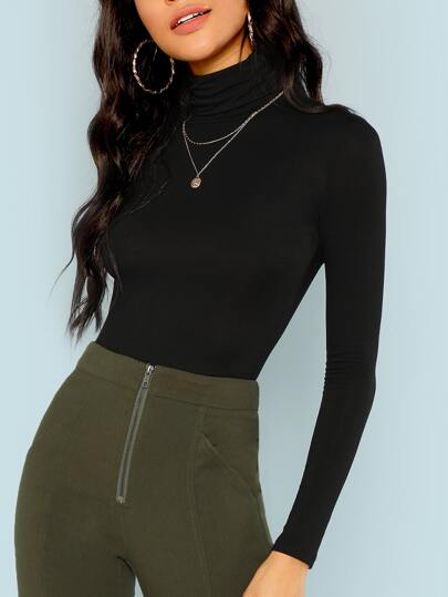 Black Turtleneck Top