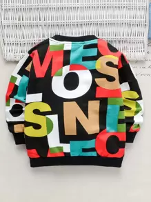 SHEIN 男童字母圖形運動衫和慢跑褲 - 彩色 - 查看 5