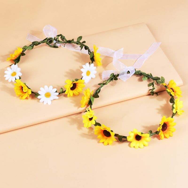 

2pcs Sunflower Hair Garland, Multicolor