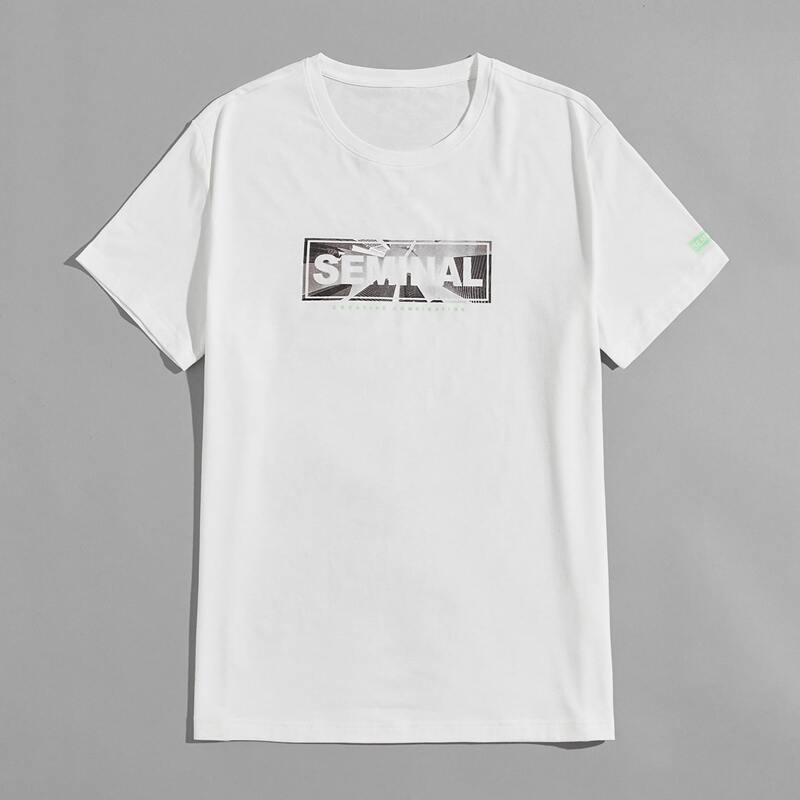 

Men Letter Graphic Tee, White