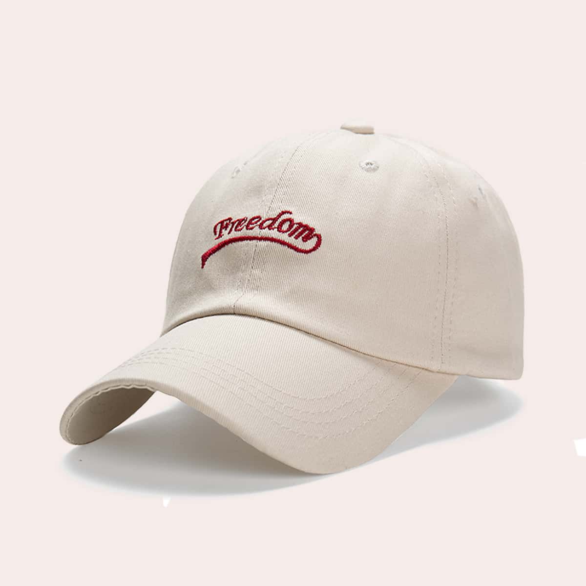 

Letter Embroidery Baseball Cap, Beige