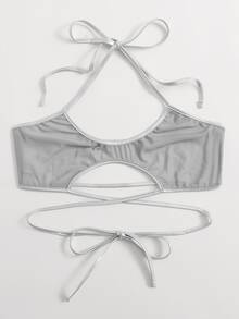 Criss Cross Bralette - Silver - View 3