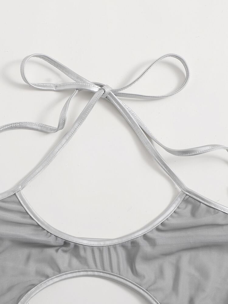 Criss Cross Bralette - Silver - View 4