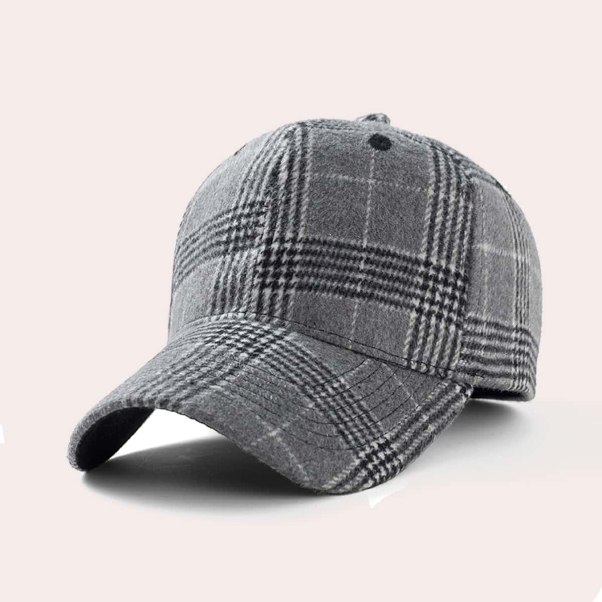 

Tartan Baseball Cap, Grey
