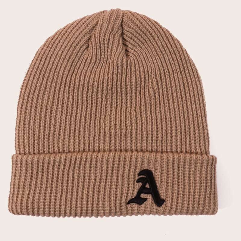 

Guys Letter Embroidery Beanie, Khaki