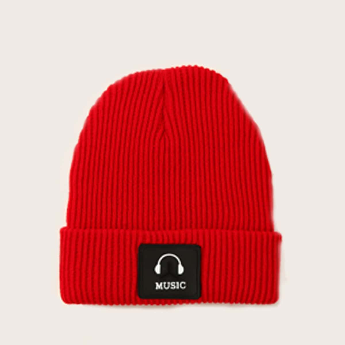 

Letter Label Beanie, Red