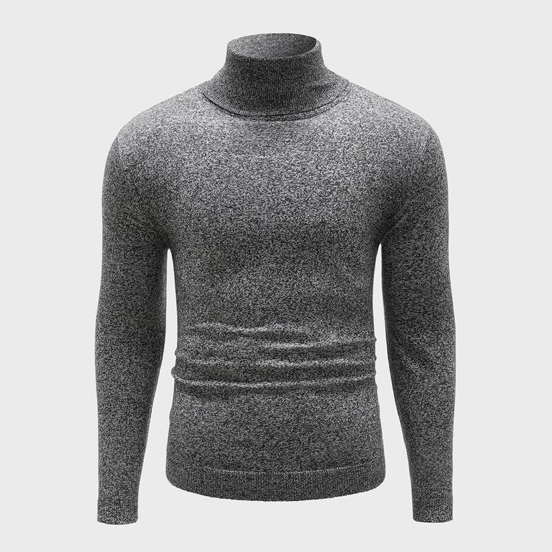 

Men Space Dye Turtleneck Sweater, Dark grey